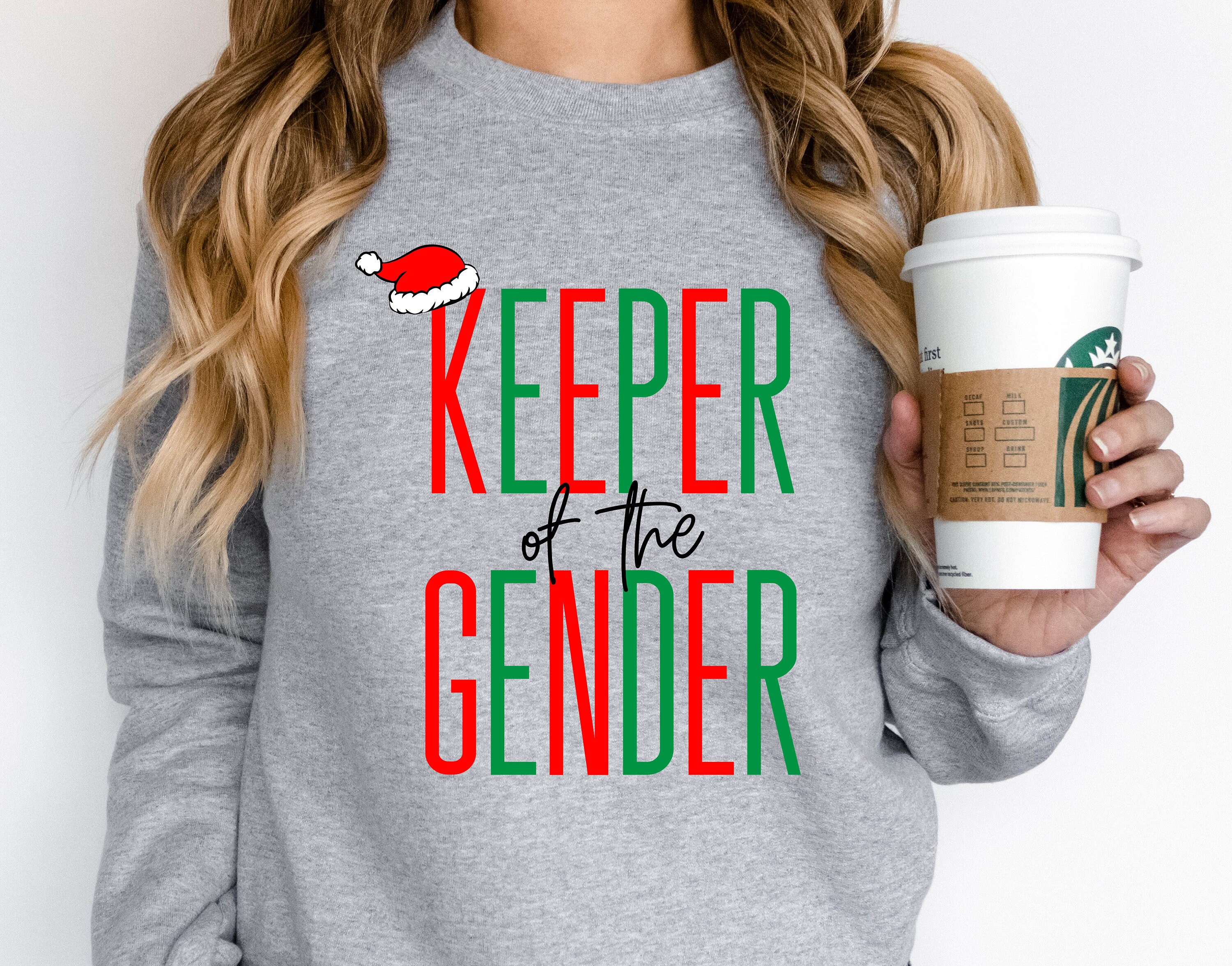 Discover Christmas Keeper Of The Gender Sweatshirt, Christmas Baby Announcement