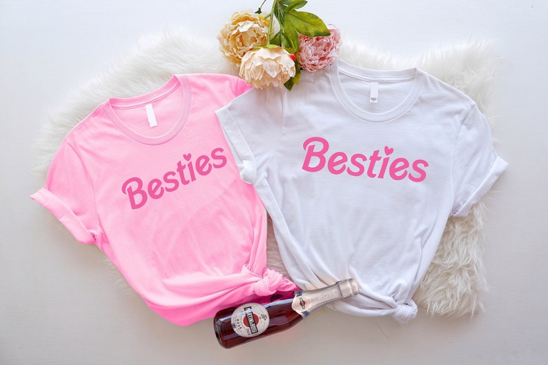 Best Friends Matching Shirt, Gift For Besties, Pink Besties Shirt, Mom And Daughter Shirts, Mommy and Me Shirt, Friend Birthday Gift image 1