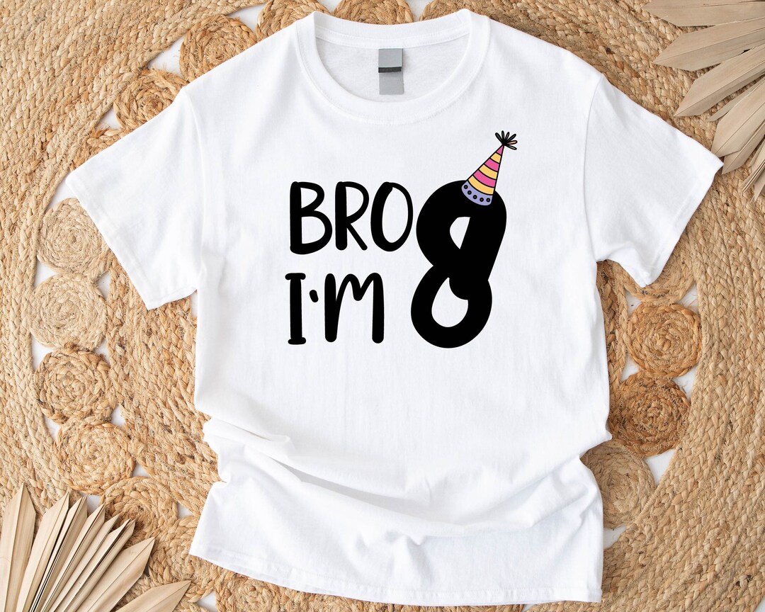Bro I'm 8 Shirt Birthday Boy Shirt Eighth Birthday Party - Etsy