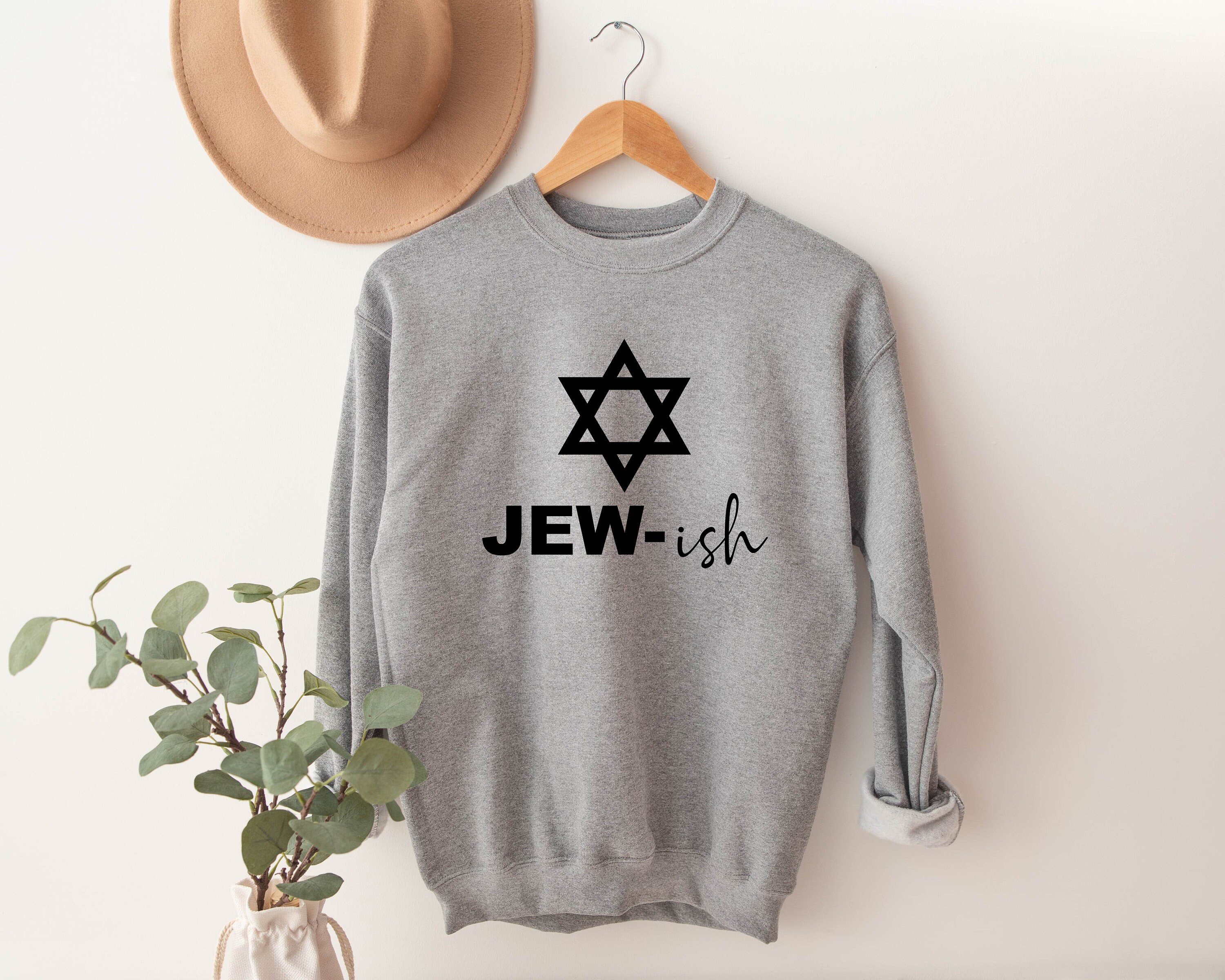 Discover Jewish Sweatshirt, Hanukkah Jew-ish Sweater,Hanukkah Matzo Ball Dreidel Menorah