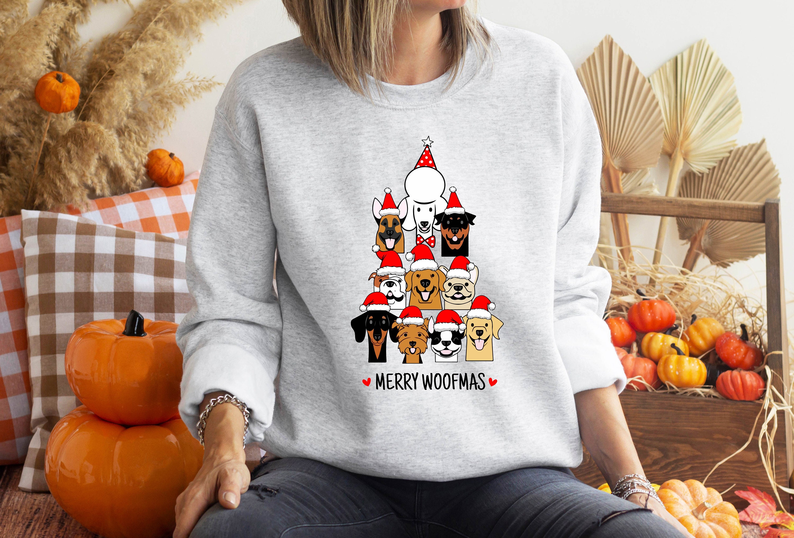 Discover Merry Woofmas Sweatshirt, Christmas Puppy