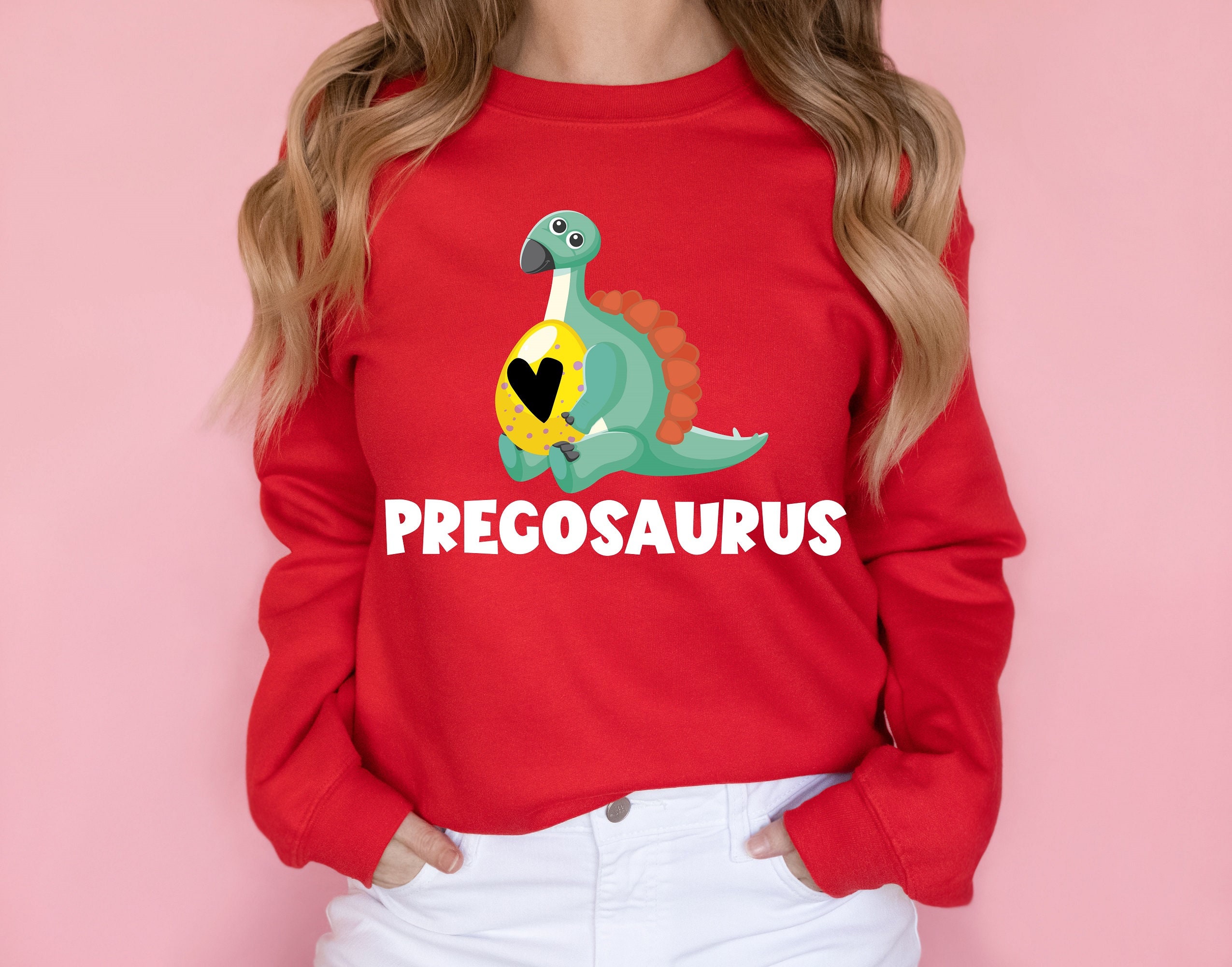 Discover Pregosaurus Pregnant Sweatshirt, Pregnancy Reveal To Husband