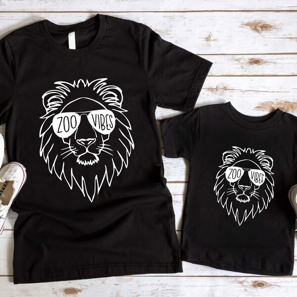 Zoo Vibes Kids Youth Shirt, Adult Zoo Shirt, Lion Zoo Trip Shirt, Family Zoo Trip Shirt, Family Matching To Wildlife, Wild Animal Outfit.