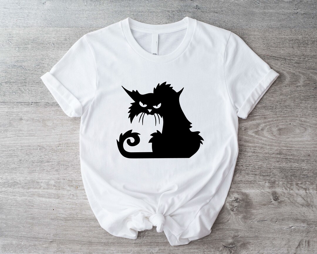 Angry Black Cat Shirt, Scary Black Cat Tshirt, Mad Kitty Shirt, Mad