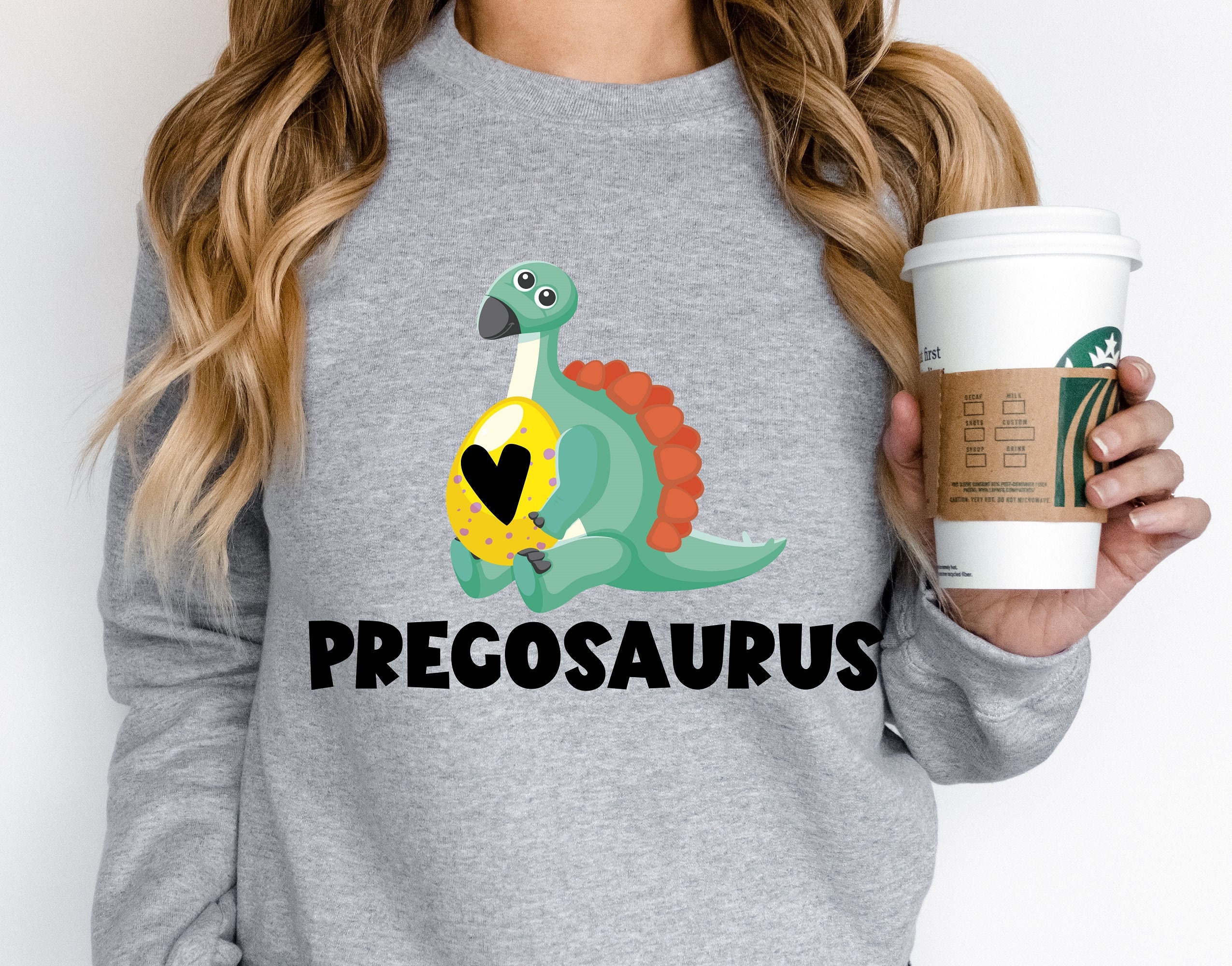 Discover Pregosaurus Pregnant Sweatshirt, Pregnancy Reveal To Husband