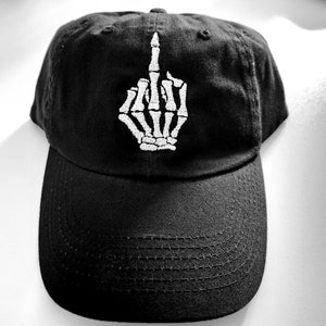 Skeleton Middle Finger hat,  Halloween Hat, Spooky Hat, Scary Halloween