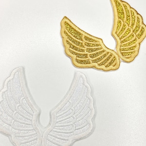 Glitter Angel Wings Iron On Patch | Angel Wing Patch | Wings