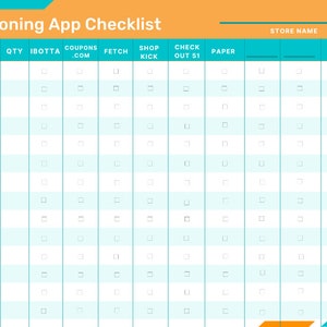 Couponing App Store Rebate Checklist / Easy Planner Coupon Organizing Tool: Plan Your Grocery Trip + Maximize Rebates!
