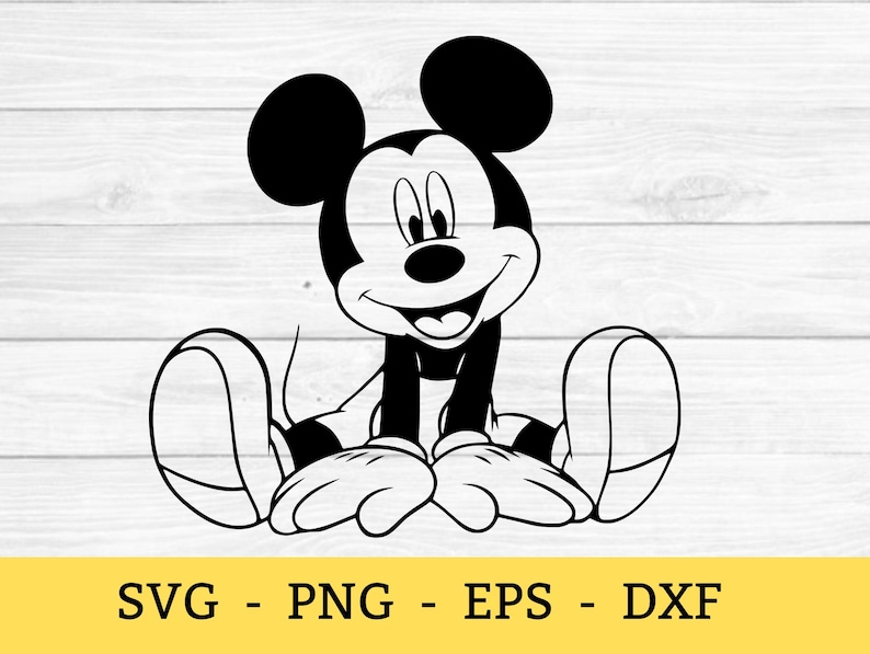 Mickey Mouse (svg, png, eps, dxf, pdf): contorno, diseño de camiseta (descarga digital), archivo de corte, Cricut, silueta, Glowforge, archivos de corte láser imagen 1