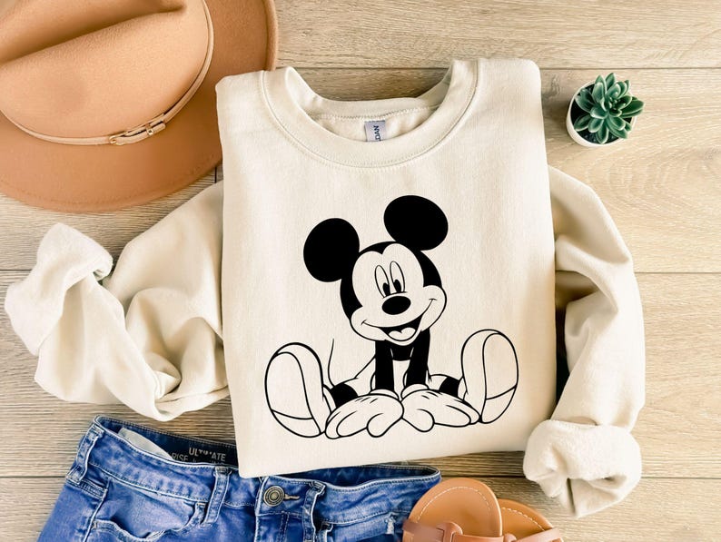 Mickey Mouse (svg, png, eps, dxf, pdf): contorno, diseño de camiseta (descarga digital), archivo de corte, Cricut, silueta, Glowforge, archivos de corte láser imagen 2