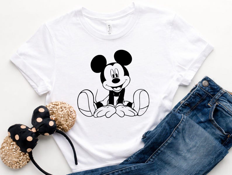 Mickey Mouse (svg, png, eps, dxf, pdf): contorno, diseño de camiseta (descarga digital), archivo de corte, Cricut, silueta, Glowforge, archivos de corte láser imagen 7