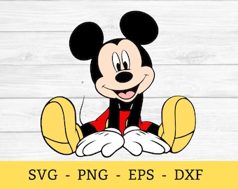 Mickey Mouse svg, png, eps, dxf, pdf: gelaagd, shirtontwerp (digitale download), gesneden bestand, Cricut, silhouet, Glowforge, lasergesneden bestanden