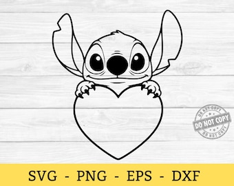 Stitch digitale SVG, stitch clipart, stitch eps, schattige SVG, gesneden bestanden voor de Cricut, Blue Alien PNG, Stitch svg dxf png eps, Instant Download