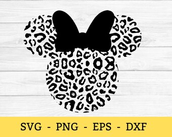 Minnie cheetah boog luipaard SVG, minnie cheetah png, eps, dxf, clipart, snijden-bestanden voor de cricut silhouette