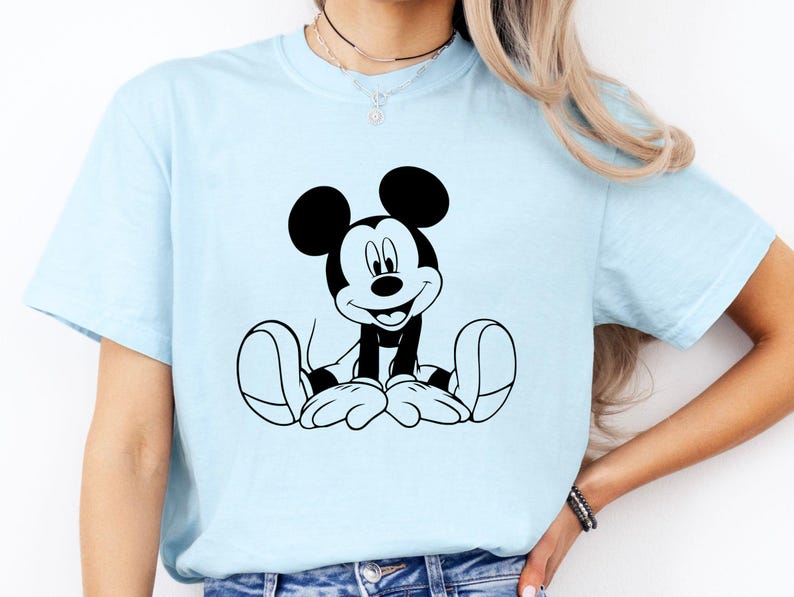 Mickey Mouse (svg, png, eps, dxf, pdf): contorno, diseño de camiseta (descarga digital), archivo de corte, Cricut, silueta, Glowforge, archivos de corte láser imagen 5