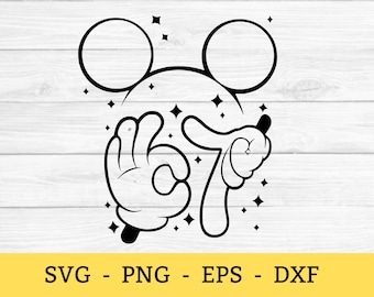 Grappige Mickey Friends 6 7 Christmas Svg, 2025 Disneyland Kids Png, peuter Mickey Svg, eps, dxf, pdf, lasergesneden bestanden, cricut, silhouet