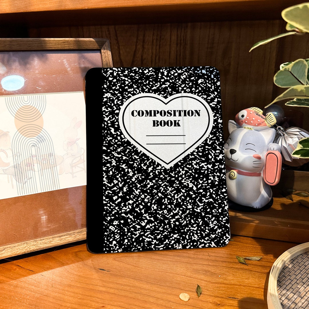 Composition Book iPad Case, With Pencil Slot for iPad Air 4 Case, iPad