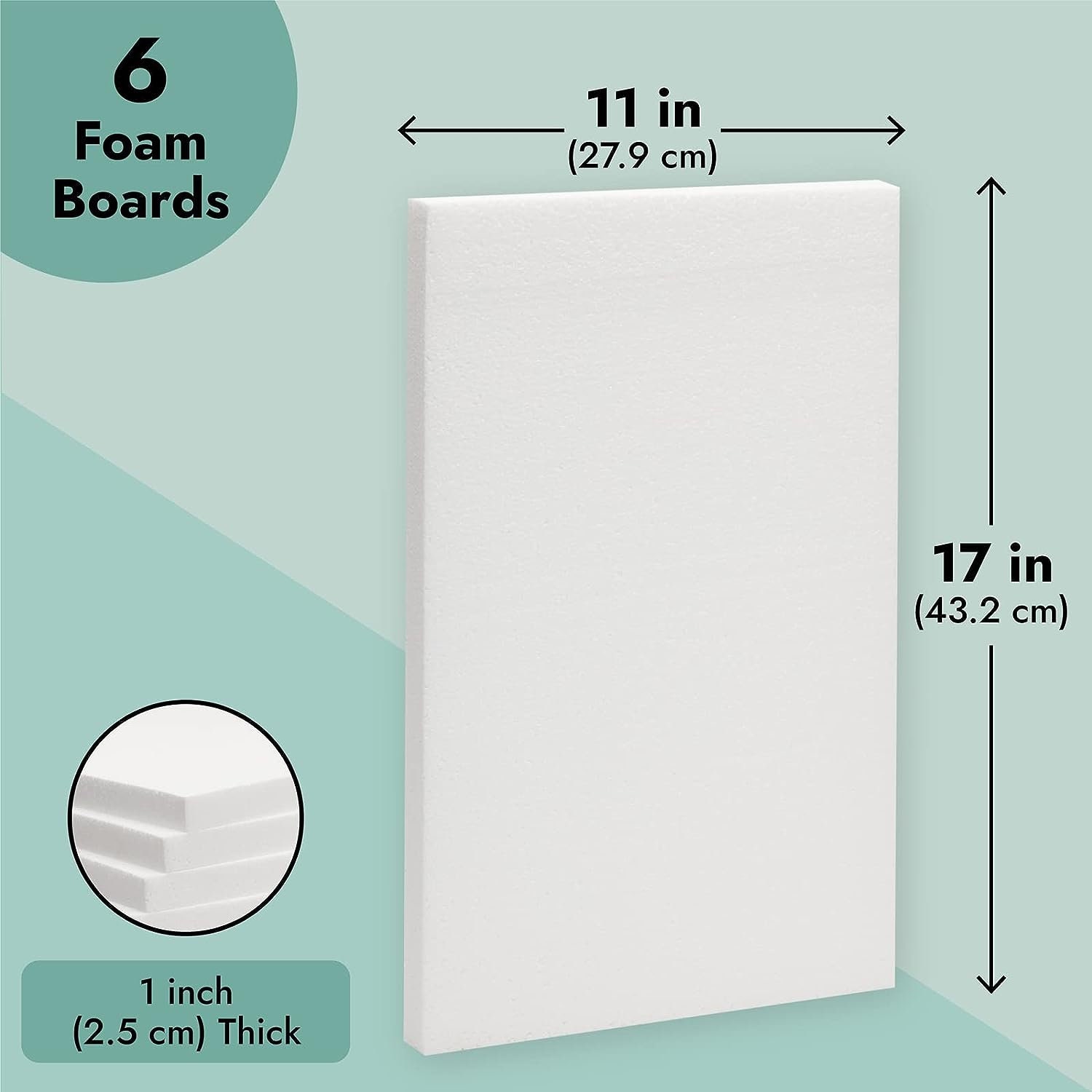 White Foam Insulation Boards Rectangle Sheets 11x17 Inches With a 1inch Thickness, 6pack Etsy