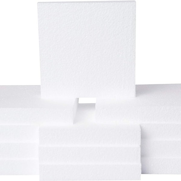 Paquet de 12 cubes en polystyrène tiques de 5x3,5x1 pouces pour l'artisanat, les projets d'art à l'école et à la maison