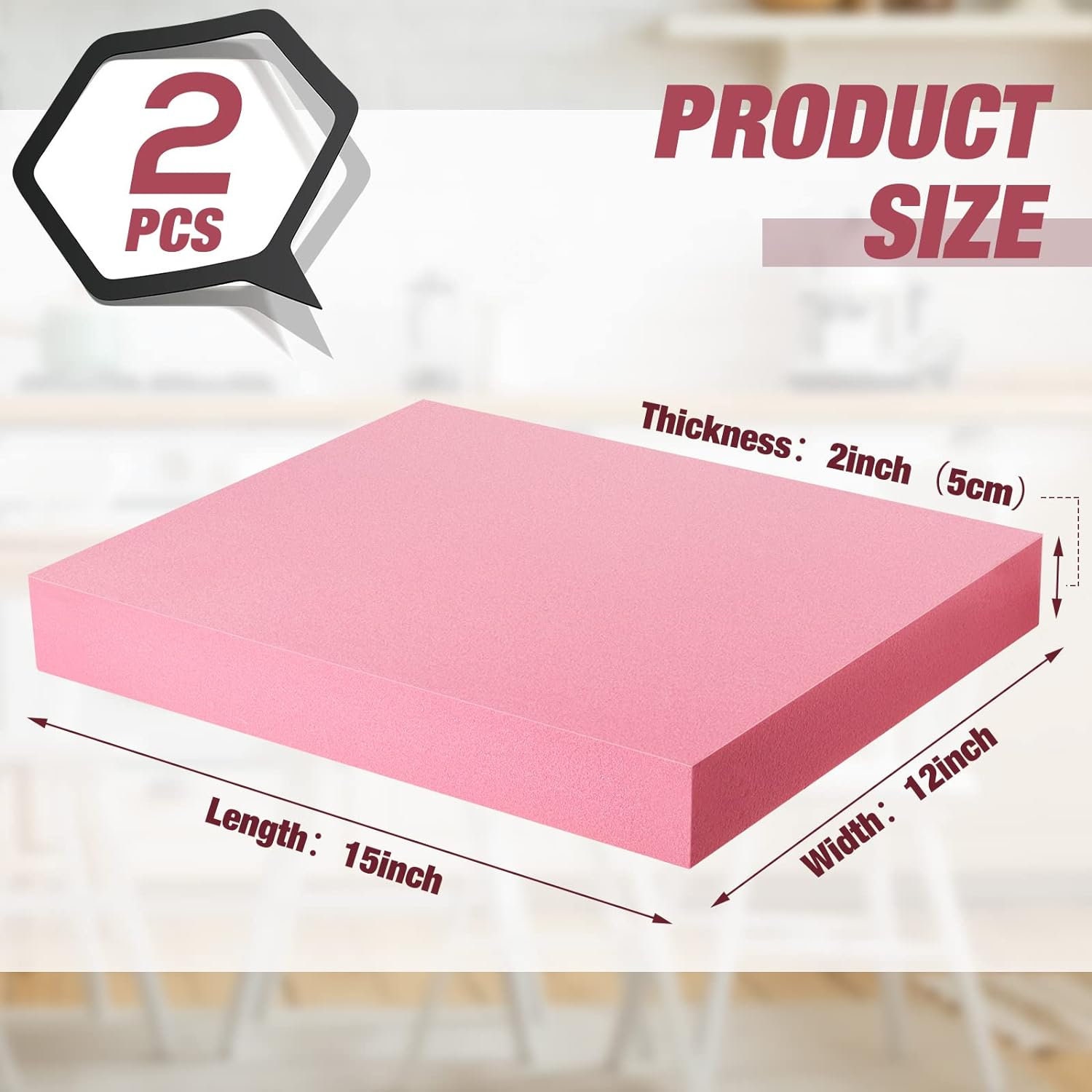 Pink Foam Board 2 Thick 2 Pieces for Craft or Home 