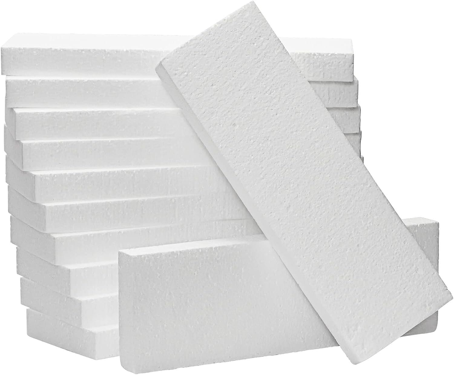 24 pack, 1-Inch Thick Foam Rectangle for craft, Centerpieces, School Projects, Packaging, Polystyrene Boards for DIY Sculpture 12x3.5x1"