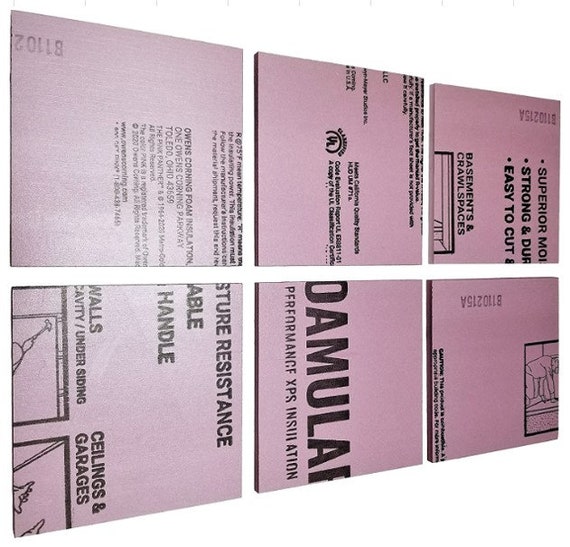 Pink Foam Board 1/2 Thick 6 Pieces-1sqft Each Foamular Insulation