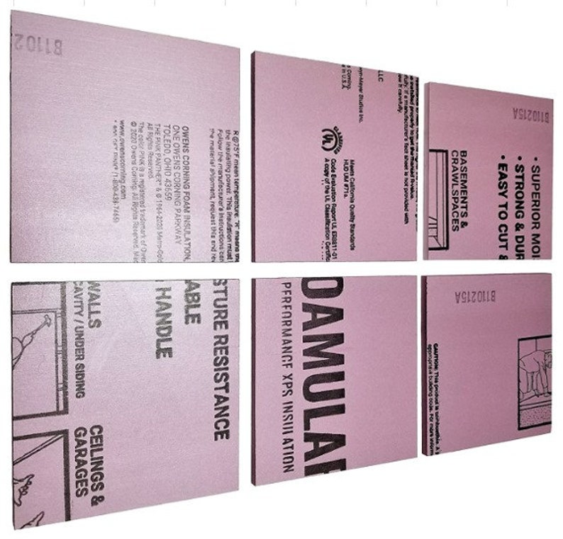 Pink Foam Board 1/2 Thick 6 Pieces1sqft Each Foamular Insulation