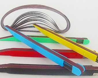 Sanding Stick Detailer 5 Piece Set with 2 Extra Replacement Belts Per Stick, 5 Grits: 120,240,320,400,600 for Sanding Wood, Metal & Plastics