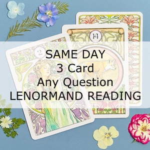 Leitura de Lenormand no mesmo dia > Uma pergunta // Três cartas > resposta escrita de três cartas mensageiro geral qualquer pergunta às cartas