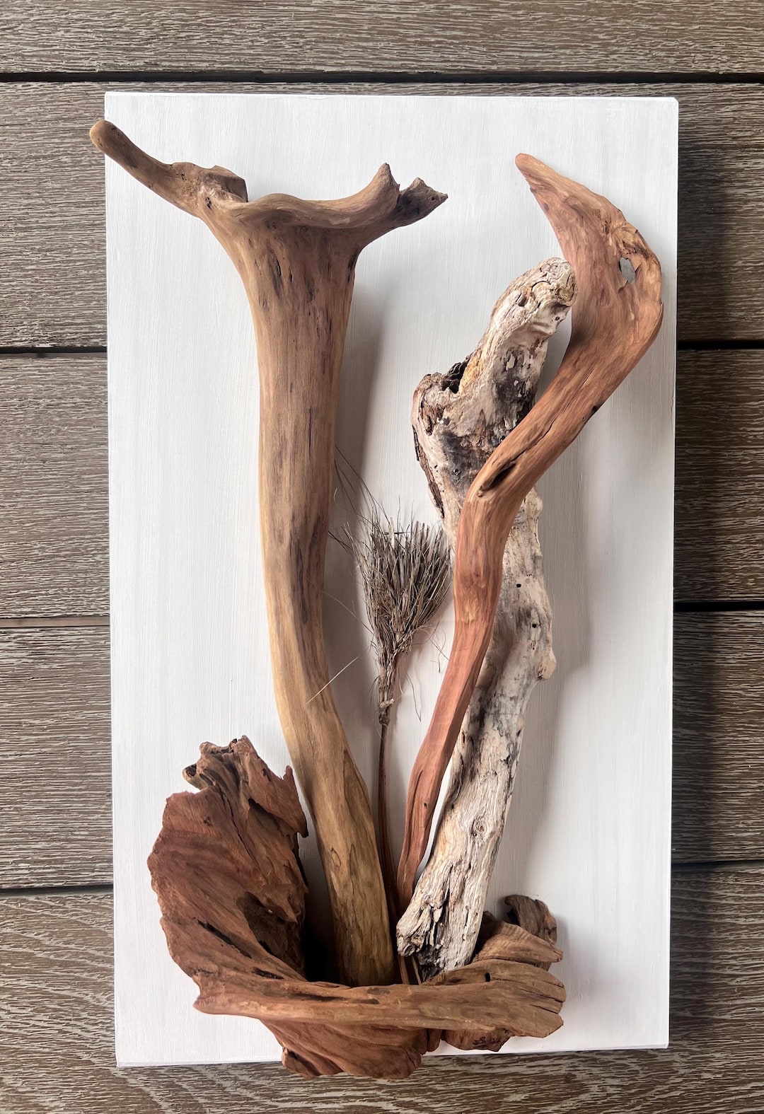 Driftwood “flower Arrangement” 9.5x16inch Handcrafted Wall Art. - Etsy