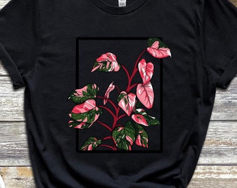 Chemise rose princesse Philodendron - T-shirt botanique pour les amateurs de plantes