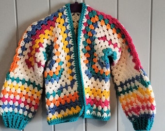 Children's crochet hexagon cardigan ages 1-2