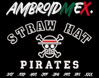 Anime embroidery design, anime machine embroidery file, instant download, premium anime-inspired. Jolly Roger Luffy College - One Piece.
