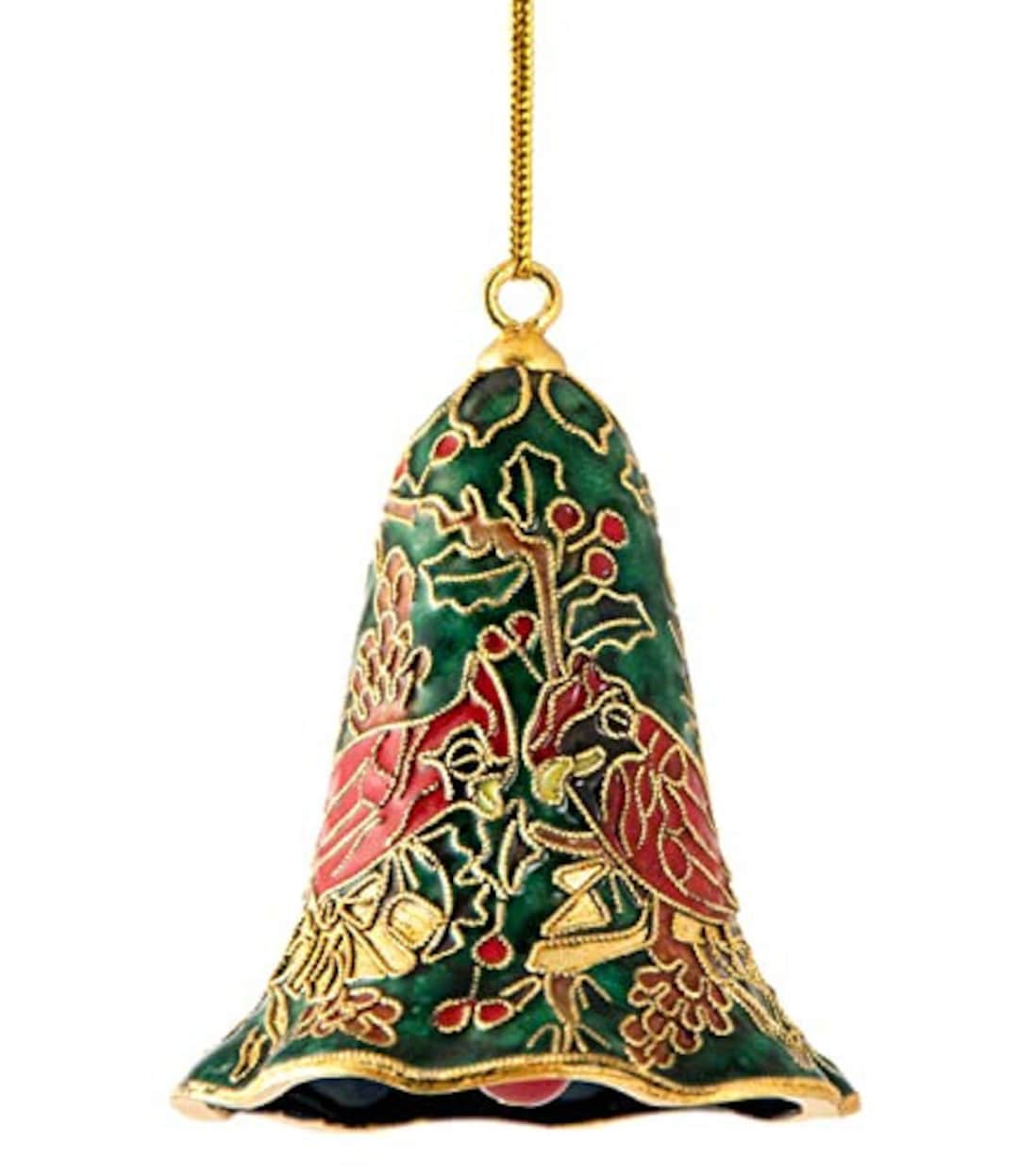 Value Arts Handmade Cloisonne Red Cardinal Bell Ornament - Etsy