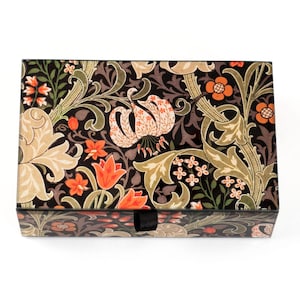 William Morris Glass goldene Lilie rechteckige Erinnerungsbox