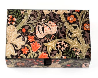 William Morris Glass goldene Lilie rechteckige Erinnerungsbox