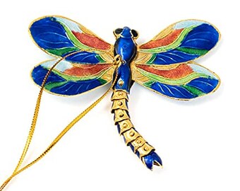 Wert Kunst Handgefertigte Gelenk Cloisonne Blau Libelle Ornament