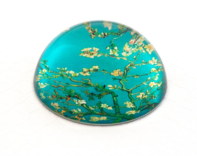 Value Arts Van Gogh Almond Blossom Crystal Glass Dome Paperweight
