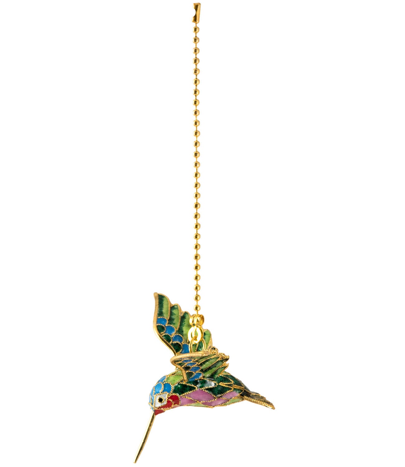 Value Arts Handmade Cloisonne Green Hummingbird Fan Pull - Etsy