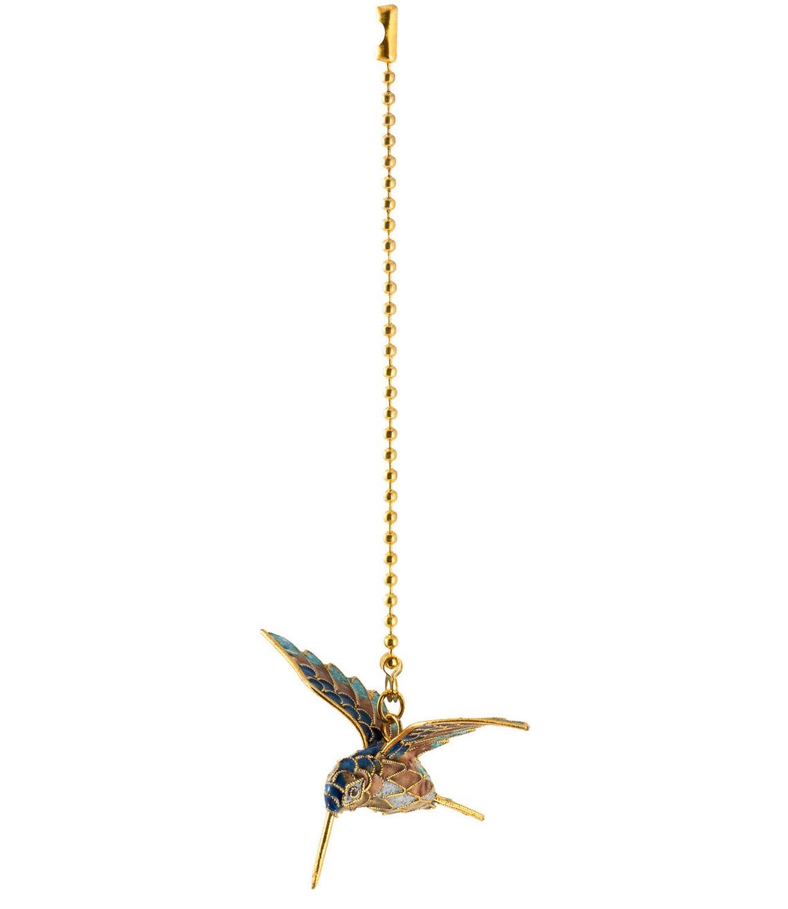 Value Arts Handmade Teal Blue Cloisonne Hummingbird Fan Pull - Etsy