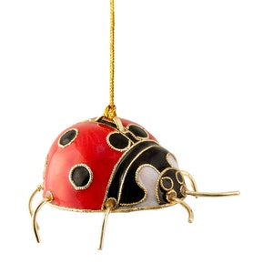 Value Arts Handmade Cloisonne Red Lady Bug Ornament