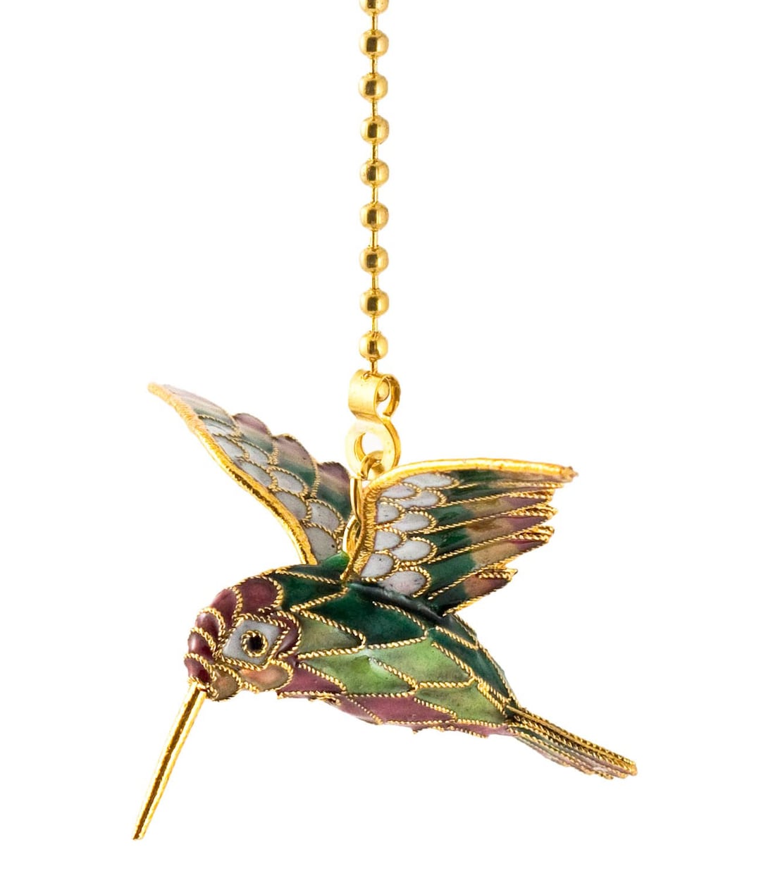 Value Arts Handmade Red Head Cloisonne Hummingbird Fan Pull Etsy