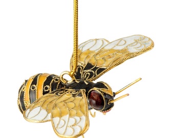 Value Arts Handmade Cloisonne Bumble Bee Ornament
