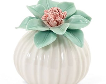 Value Arts Porcelain Green Flower Fragrance Diffuser