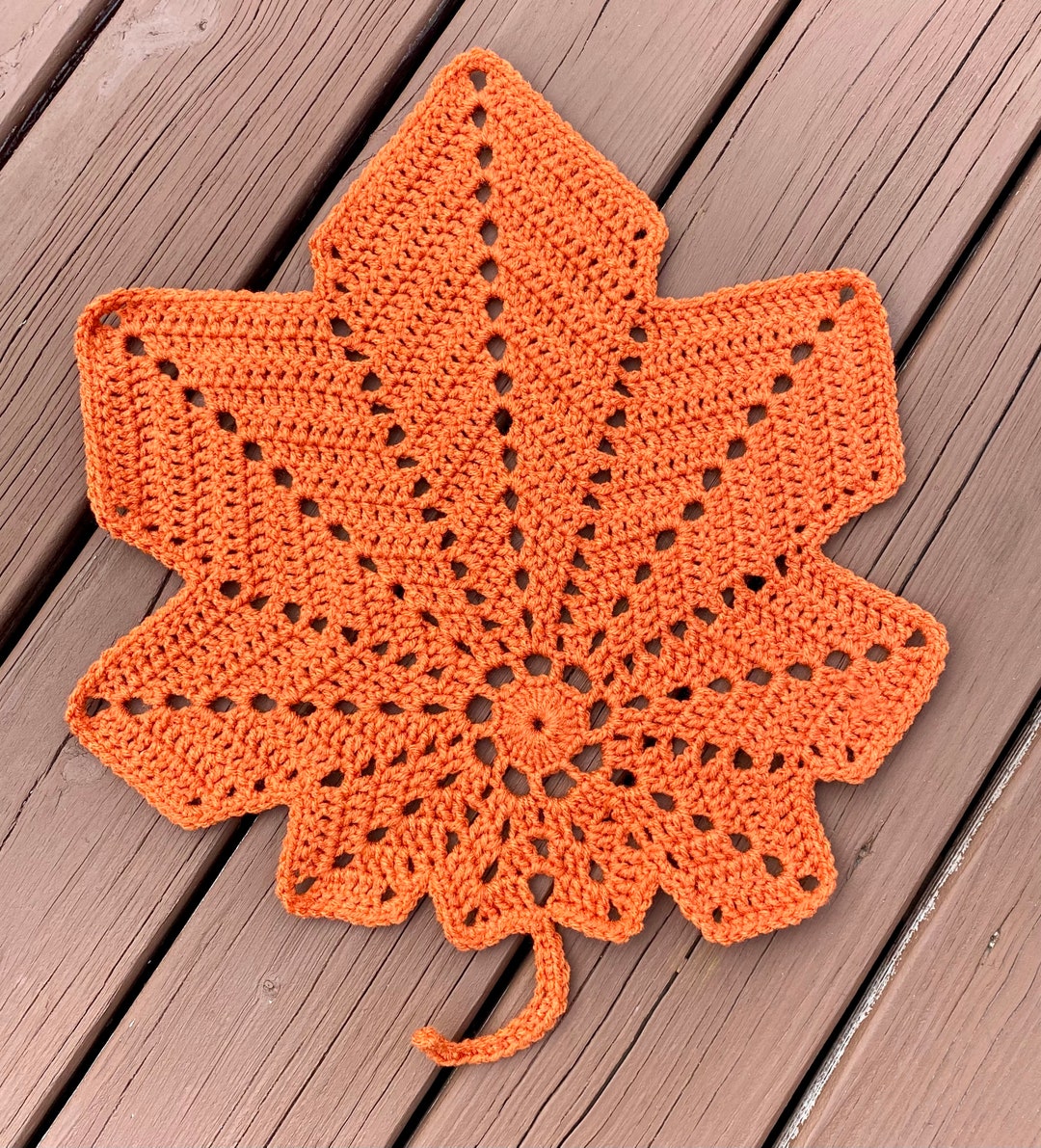 Handmade Crochet Maple Leaf Placemat Fall Table Runner/doily Autumn