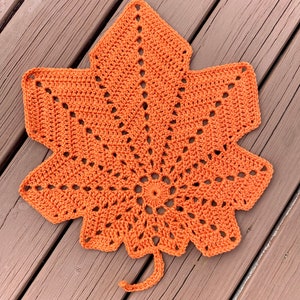 Handmade Crochet Maple Leaf Placemat | Fall Table Runner/Doily | Autumn Decor