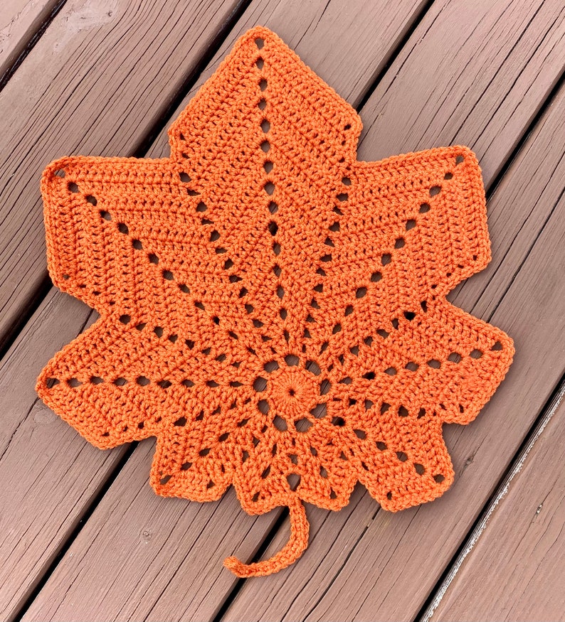 Handmade Crochet Maple Leaf Placemat Fall Table Runner/doily Autumn