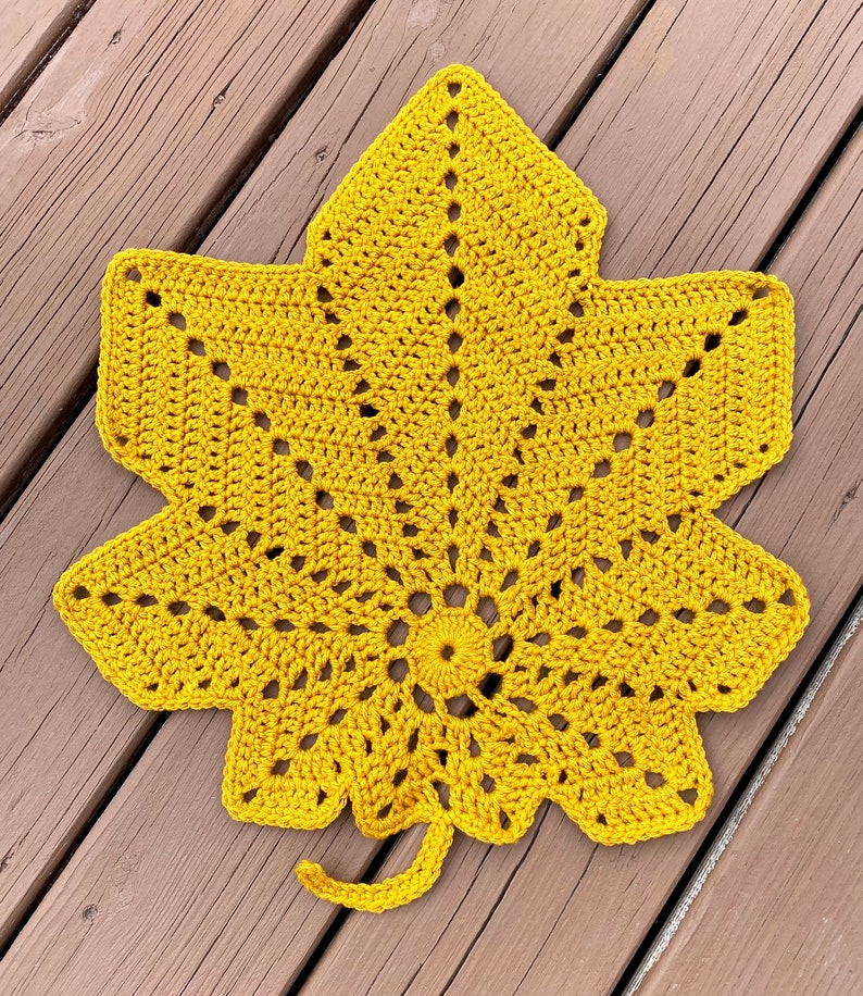 Handmade Crochet Maple Leaf Placemat Fall Table Runner/doily Autumn