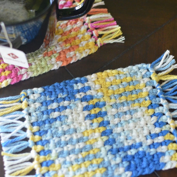 Handmade Boho Cotton Crochet Mug Rugs/Coasters