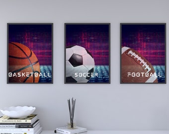 Teen Kids Sports Soccer Basketball Baseball Football Set of 4 Digital Download (PRINTS AVAILABLE)